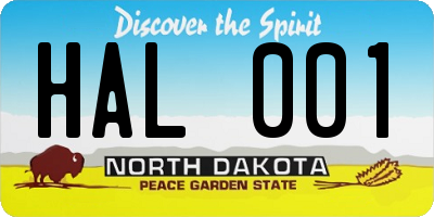 ND license plate HAL001