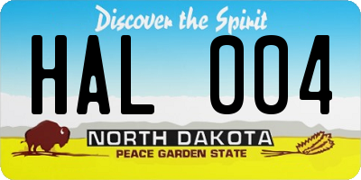 ND license plate HAL004