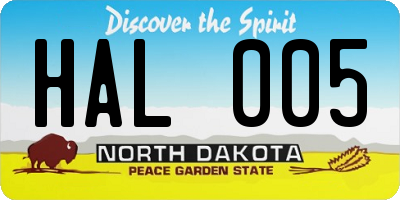 ND license plate HAL005