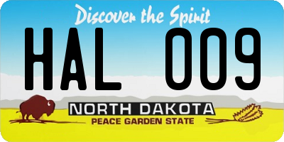 ND license plate HAL009