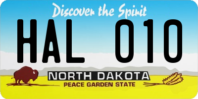 ND license plate HAL010