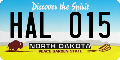 ND license plate HAL015