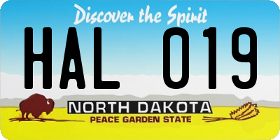 ND license plate HAL019