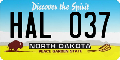 ND license plate HAL037