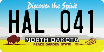 ND license plate HAL041