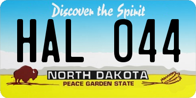 ND license plate HAL044