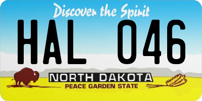 ND license plate HAL046