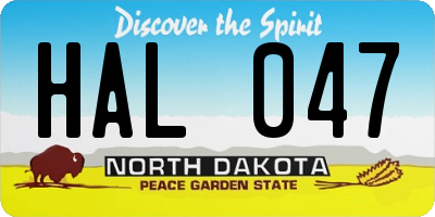 ND license plate HAL047