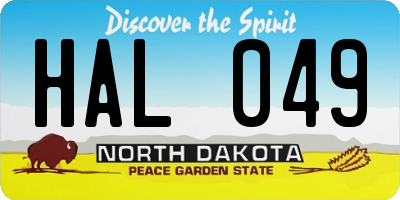 ND license plate HAL049