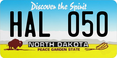 ND license plate HAL050