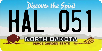 ND license plate HAL051