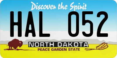 ND license plate HAL052