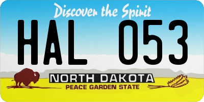 ND license plate HAL053