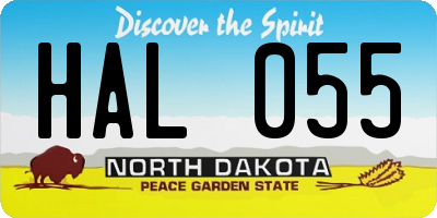 ND license plate HAL055