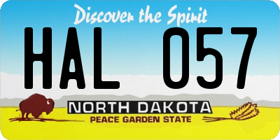 ND license plate HAL057