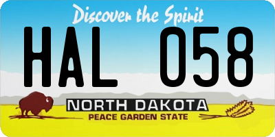 ND license plate HAL058