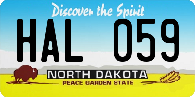 ND license plate HAL059