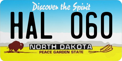 ND license plate HAL060