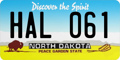 ND license plate HAL061