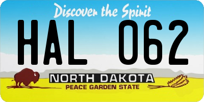 ND license plate HAL062