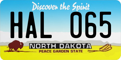 ND license plate HAL065