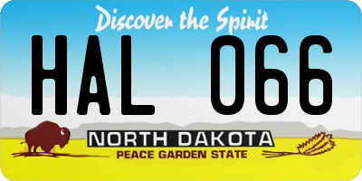 ND license plate HAL066