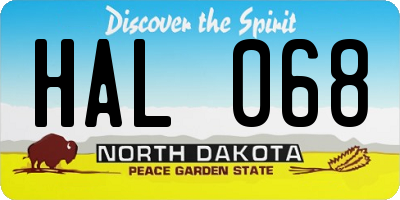 ND license plate HAL068