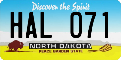 ND license plate HAL071