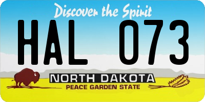 ND license plate HAL073