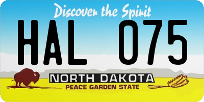 ND license plate HAL075