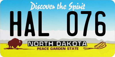 ND license plate HAL076