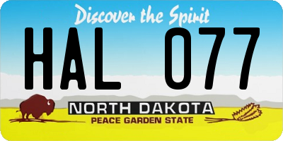 ND license plate HAL077