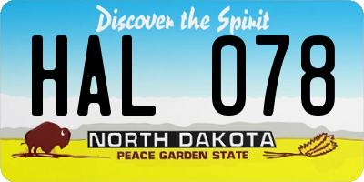 ND license plate HAL078