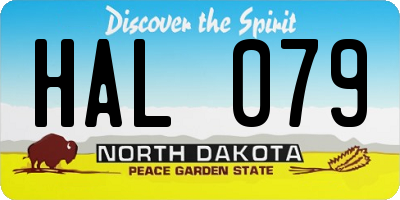 ND license plate HAL079