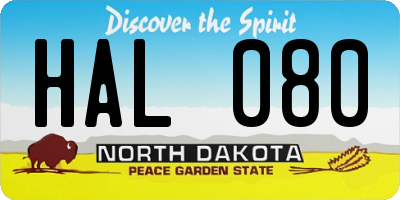 ND license plate HAL080