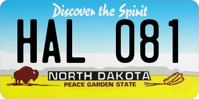 ND license plate HAL081