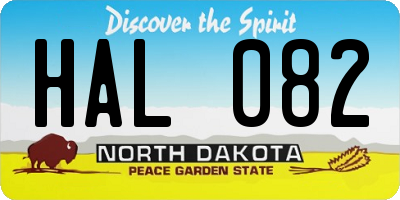 ND license plate HAL082