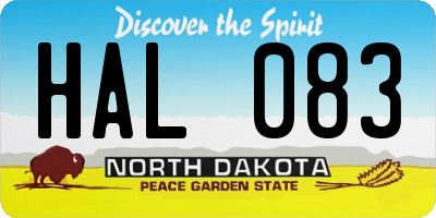 ND license plate HAL083