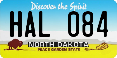 ND license plate HAL084