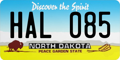 ND license plate HAL085