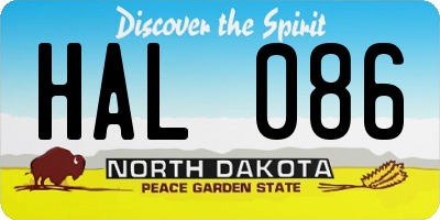 ND license plate HAL086