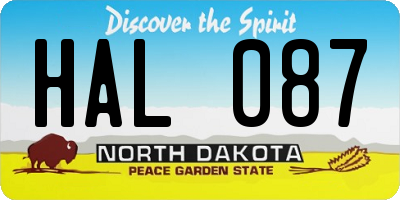 ND license plate HAL087