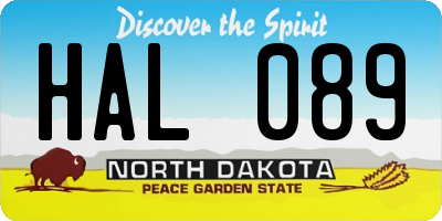 ND license plate HAL089