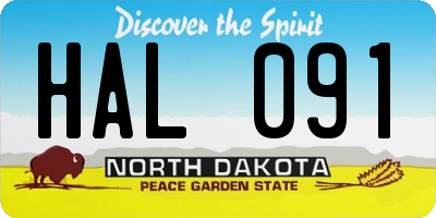 ND license plate HAL091