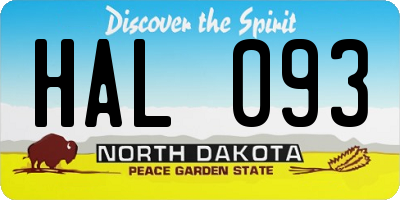 ND license plate HAL093