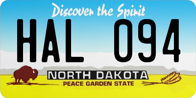 ND license plate HAL094