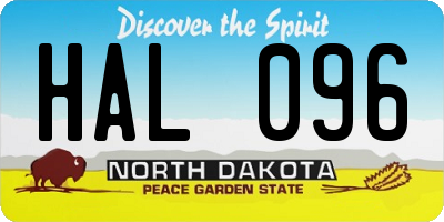 ND license plate HAL096