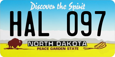 ND license plate HAL097