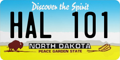 ND license plate HAL101