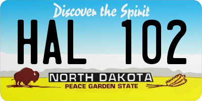 ND license plate HAL102